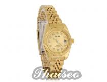 Exquisite Edelstahl Armbanduhr Damen - Edelstahl legiert golden aussehend